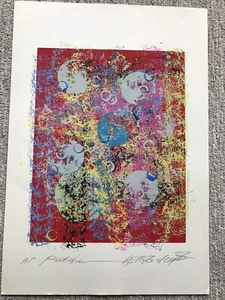 Moderno RESUMEN Serigrafía Impresión Atsuko Okamoto Arte Pop Contemporáneo 21" x 31" - Imagen 1 de 4