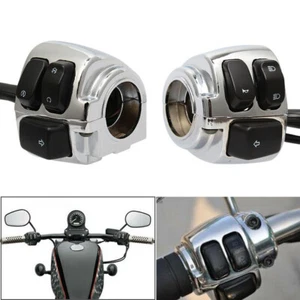 1" Chrome Handlebar Control Switches Wiring Harness For Harley Sportster 96-12 - Picture 1 of 12