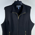 Karen Scott Women's Quilted Vest Blue Full Zip Front Pockets Mock Neck Plus 0X