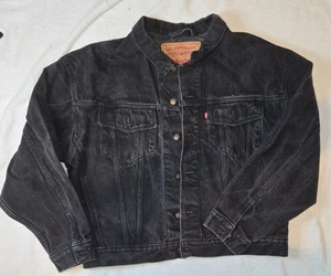 Levi's Black Denim Trucker Jacket 70598 4159 Men's Large - Picture 1 of 6