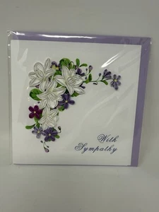 Sympathie gesteppte Grußkarte von Niquea.d - 6” x 6” - Blumen - UVP 12,95 $ - Bild 1 von 6