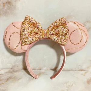 Disney- Parks Best Day Ever Pink Minnie Mickey Mouse Ears Bow Headband NWT - Picture 1 of 7