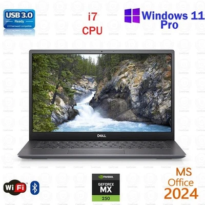 Dell Vostro Laptop 5390 Computer 13.3" i7 8th 8GB 500GB SSD Nvidia MX250 Win 11 - Image 1 of 4