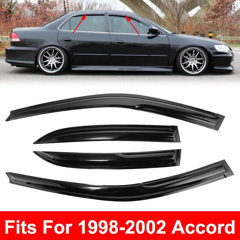 Para Honda Accord 1998-2002 sedán visera ventana sol lluvia deflector protectores 4 piezas Foto 1 de 4