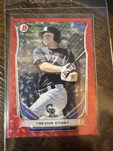2014 Bowman Draft Chrome Trevor Story #CTP-74 Red Ice Refractor /150 - Bild 1 von 2