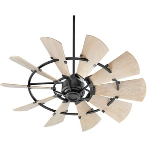 Windmill - Patio Fan in style - 52 inches wide by 16.46 inches high-Black Finish - Picture 1 of 6