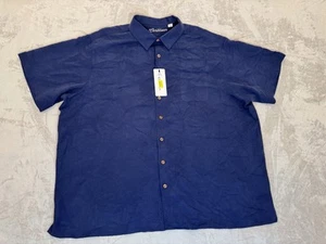 Caribbean Roundtree & Yorke Shirt 4XB Neu mit Etikett Navy Struktur Blumen UVP 79,50 - Bild 1 von 12