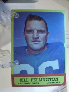 Tarjeta de fútbol americano 1963 Topps #10 Bill Pellington (18874) - Imagen 1 de 2