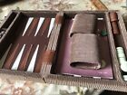Vintage Backgammon Complete Set by Reiss Games, Inc. - Padded Corduroy Case