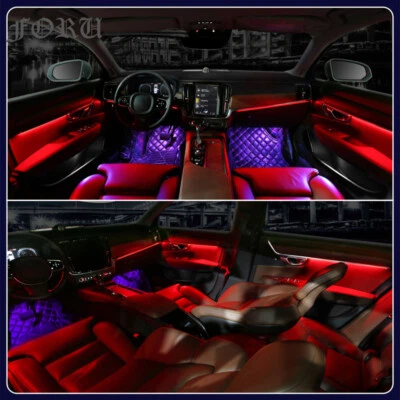 Juego de molduras interiores para Volvo S90 2017-2023 64 colores tablero puerta pie luz ambiental Foto 1 de 4