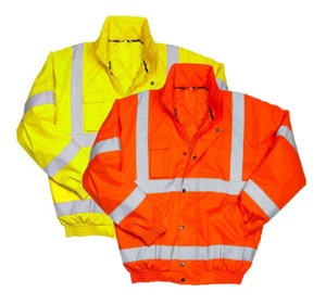Chaqueta de Bombardero WR023 Warrior Tulsa Hi Vis Impermeable con Cremallera Completa - Imagen 1 de 4