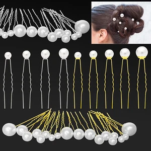 Elegant Pearl Hair Pins Bridal & Bridesmaid Hair Clips Prom Accessories - Picture 1 of 15