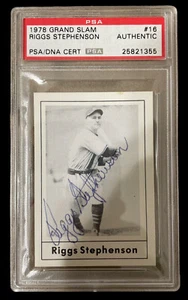 1978 Grand Slam Riggs Stephenson Cubs Autographed Auto Signed PSA/DNA Authentic - Picture 1 of 2