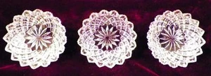 3 English Hobnail Fleur de Lis Open Salts Early American Pattern Glass HELP - Picture 1 of 6