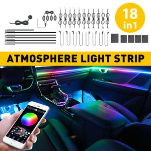 18in1 Car Interior Atmosphere LED Acrylic Guide Fiber Optic Ambient Lights Decor - Picture 1 of 12