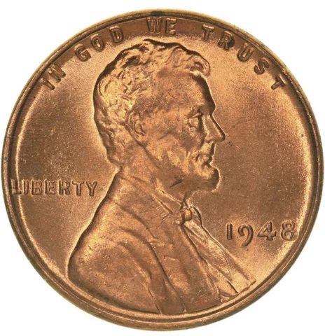 1948-P Gem Red BU OBW US Lincoln Wheat Cent | Best  Value On eBay | Free S&H Cover