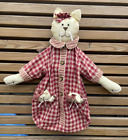 Vintage Cottagecore Style Cat Pyjama Case Red Gingham by Global Designs