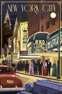 New York City, New York - Theater Scene Poster Print - Picture 1 of 1