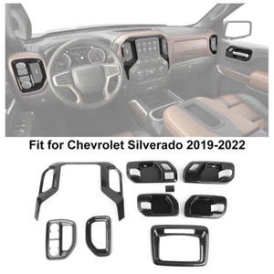 9Pc Car Dash Panel Decor Cover Trim Kit For Chevy Silverado Interior Accessories - Picture 1 of 17