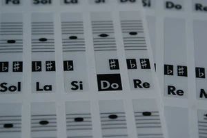Klawiatura fortepianowa Music Note Naklejki (dla wszystkich typów) Solfege Do-Re-Mi-Fa-Sol-La-Si - Zdjęcie 1 z 7