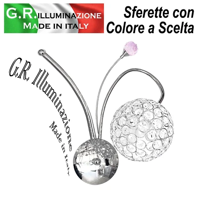 APPLIQUE MODERNA CROMATA 1 LUCE LAMPADA DA PARETE CROMO CRISTALLO BAGNO Cielo2 - Immagine 1 di 4
