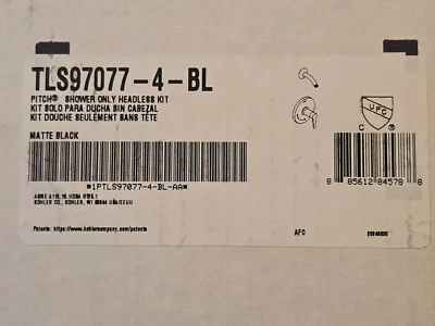 KOHLER TLS97077-4-BL Pitch Shower Trim Set Without Showerhead in Matte Black - Image 1 of 4