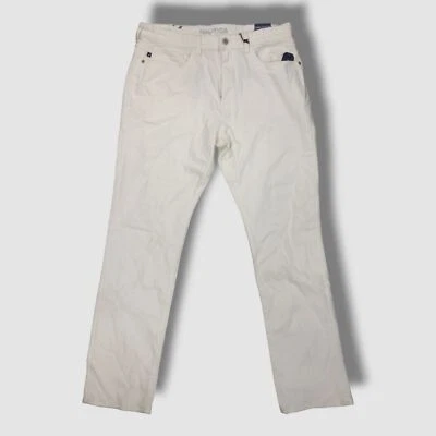 Pantalones de mezclilla elásticos rectos blancos de $90 Nautica para hombre talla 36W 34L Foto 1 de 4
