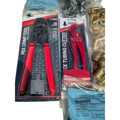PEX Crimp Tool & Tubing Cutter Set by Raven With 1/2" & 3/4" Half Clamps By Pier - Image 1 of 4