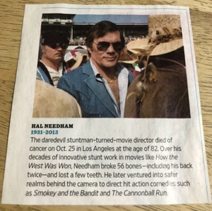 Remembrance Hal Needham 2013 - recorte de revista - Imagen 1 de 1