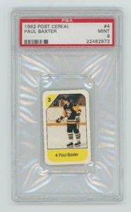 Paul Baxter 1982 Post Cereal PSA 9 MINT #4 Pittsburg Penguins - Picture 1 of 2