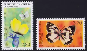 ANDORRA FRENCH 1995 BUTTERFLIES SC 454-455 MNH - Picture 1 of 1