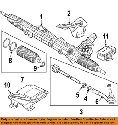 Used Rack and Pinion Assembly fits: 2008 Bmw 528I Power Rack and Pinion Xi AWD G Foto 1 de 2