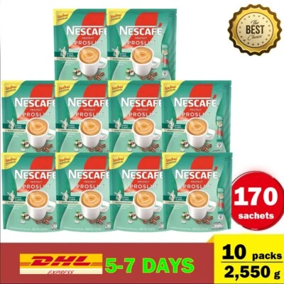 10 paquetes Nescafe Proslim Instantáneo 3 en 1 Café Control de Peso Quemador de Grasa Sin Col Foto 1 de 4