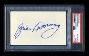 BRIAN DOWNING SIGNED MINT INDEX CARD PSA/DNA AUTOGRAPHED LOS ANGELES ANGELS HOF - Picture 1 of 1