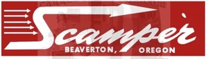 Aloha Scamper Vintage Trailer Reproduction Canned Ham Decal Red on White - Picture 1 of 1