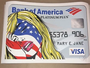 Bank of America Mary e Jane Kreditkarte von Denial Enjoy DRUCKNACHWEIS 17x24 - Bild 1 von 4