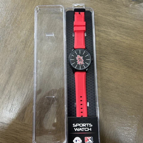 Men Sport Watch  Saint Louis Cardinals Sharp looking  Red Strap Sport Band Shock Cover