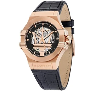 Maserati Potenza Mens R8821108025 Automatic Analog Black Dial Leather 42mm Watch - Imagen 1 de 4