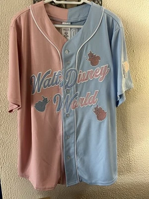 M Medium 2025 Disney Parks Sleeping Beauty Aurora Baseball Jersey Pink Blue - Image 1 of 4