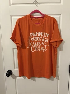 Pumpkin Spice & Jesus Christ Tee - XL - Item#525 - Picture 1 of 5