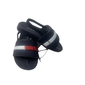 Tommy Hilfiger Boys Blue Red Slip On Sandals Kids Shoes NWT - Picture 1 of 8