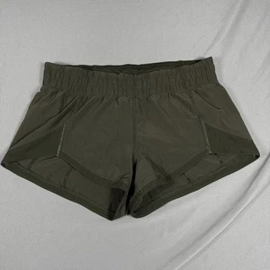 Lululemon Miles Ahead Shorts Womens M Green Running Reflective Elastic Waist - Picture 1 of 8