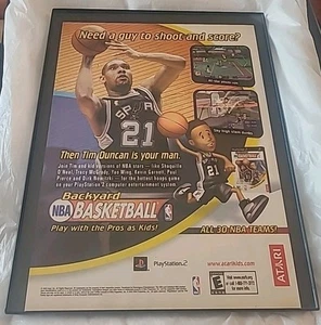 NBA Backyard Basketball Tim Duncan Print Ad 2004 Framed 8.5X11 Wall Art Promo  - Picture 1 of 1