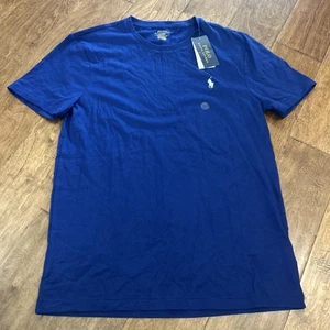 NEW w/ Tags Polo Ralph Lauren Crew Neck T Shirt Solid Blue Mens Size M Pony $45 - Picture 1 of 8