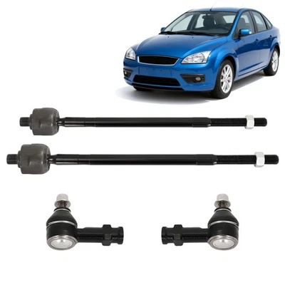Extremidades internas e externas dianteiras esquerda e direita da haste de amarração para Ford Focus 2006-2011 4 peças - Imagem 1 de 4