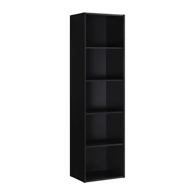 Tall Tier 5 Shelf Bookcase Bookshelf Vertical For Wall Book Thin Small Narrow - Image 1 of 3
