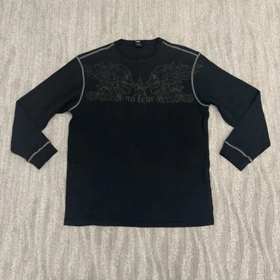 Camisa gráfica térmica manga larga No Fear negra calavera grunge Y2K para hombre talla 2XL Foto 1 de 4