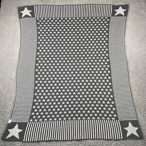 Elegant Baby Stars Security Blanket Blankie Crib Car Seat Gray Stripes - 30"x40"