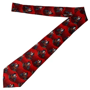 Mickey Unlimited Red Motorcycle Disney Mickey Mouse Tie 4 x 59 - Picture 1 of 4