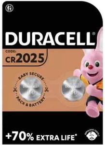 2 x Duracell CR2025 3V Lithium Coin Cell Battery 2025 DL/BR2025 Longest Expiry - Picture 1 of 1